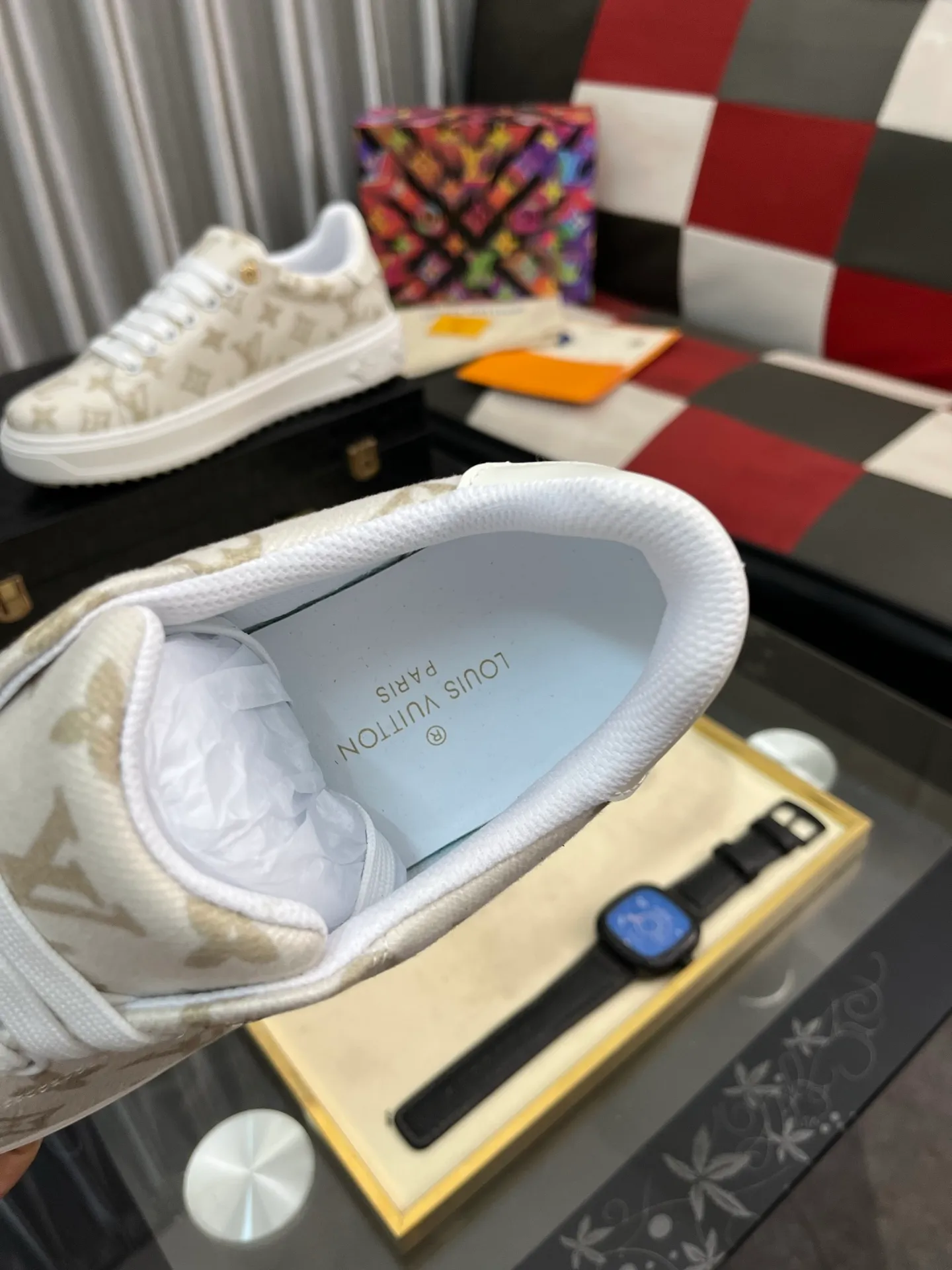 Men's shoes 💰540⌚️⌚️[Louis Vuitton LV] Dad shoes are popular casual sports shoes with outsole, breathable and comfortable, easy to walk, trendy men's versatile fly woven epoxy matching ➕leather lining➕Gucci's popular original outsole, sports and running style, super comfortable. Size 38-445️⃣Colors available